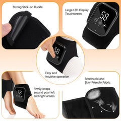 Chauffage électrique protège-cheville 3 niveaux compresse chaude Massage par Vibration masseur de pieds sans fil Protection des articulations de la cheville sangle chauffante