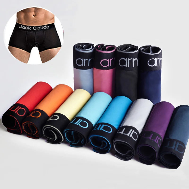 10 pièces/lot caleçons pour hommes Boxer hommes marque hommes Boxershorts doux Sexy Cueca Boxer hommes sous-vêtements mâle Jack Claude Calzoncillos