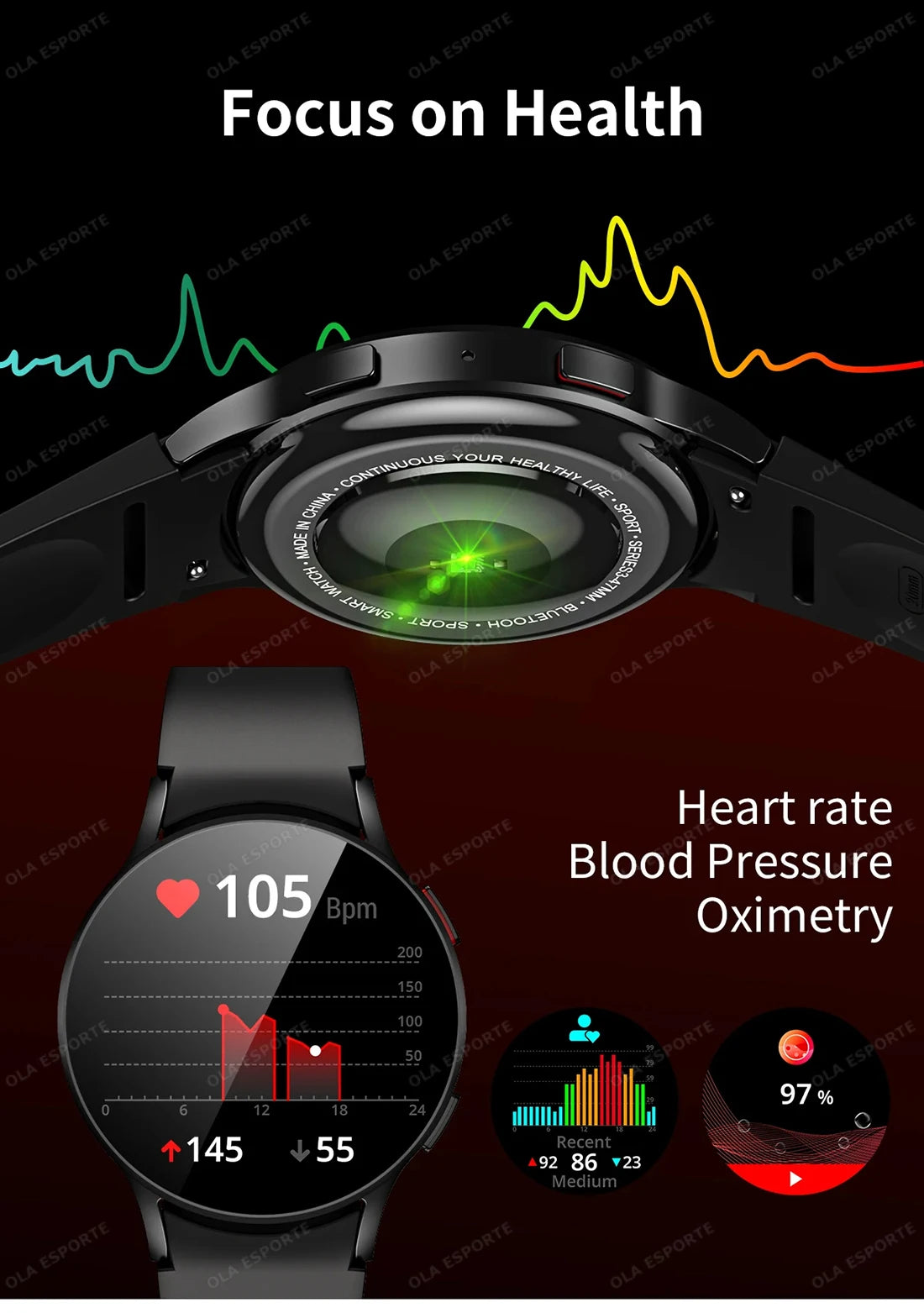 Smartwatch femmes montre 6 surveillance de la santé montre étanche Assistant vocal Bluetooth appel montre intelligente 2025 nouveau