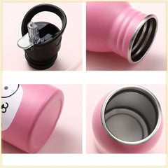 Bouteille d'Eau Froide Portable en Acier Inoxydable pour Enfant, Bouilloire pour Cyclisme et Camping, Style Kawaii