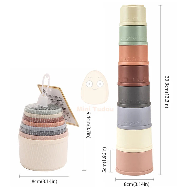 Jouets pour bébé, tasse empilable, dessin animé, apprentissage éducatif précoce, couleur, nidification, tri, bain-douche, jeu d'eau et de sable pour enfants