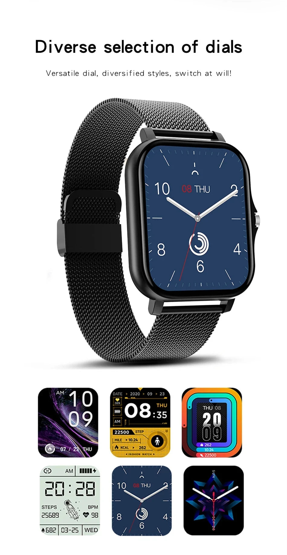 2025New mise à niveau montre intelligente pour hommes femmes 1.83 pouces écran tactile complet BT appel sport surveillance montre intelligente pour téléphone Android et IOS