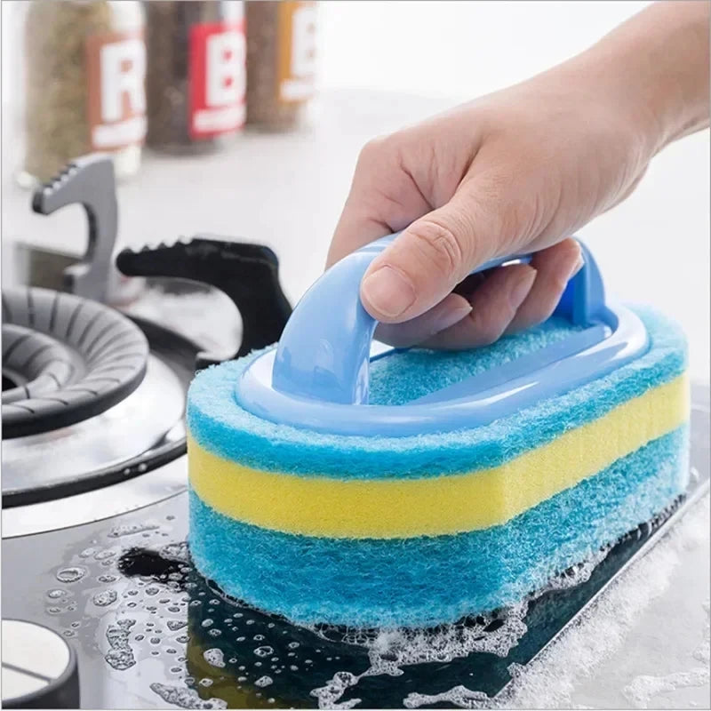 Éponge de nettoyage de cuisine et de salle de bains, brosse de nettoyage, outils à poignée, accessoires ménagers parfaits pour mur de verre, toilettes en céramique 1 pièce