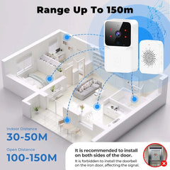 Sonnette vidéo WiFi sans fil pour téléphone, système d'interphone bidirectionnel, Vision nocturne IR, sonnette de sécurité pour maison intelligente, moniteur de caméra