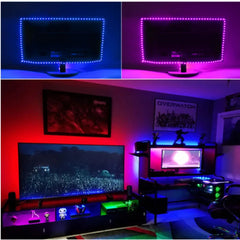 5V RGB 5050 LED strip light, 3-key control, color-changing light strip, suitable for decorating TV rooms, 16 million RGB colors
