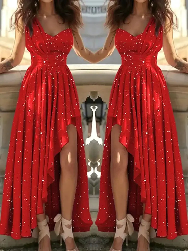 Sexy and Elegant Red Evening Dress for Women, Chic Cocktail Outfit, Gala, Graduation, Luxury, Formal, Bridesmaid