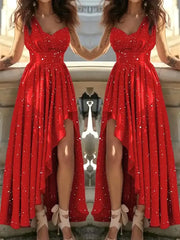 Robe de Soirée Sexy et Élégante Rouge pour Femme, Tenue de Cocktail Chic, Gala, Remise de Diplôme, Luxe, VincFormelle, Demoiselle d'Honneur