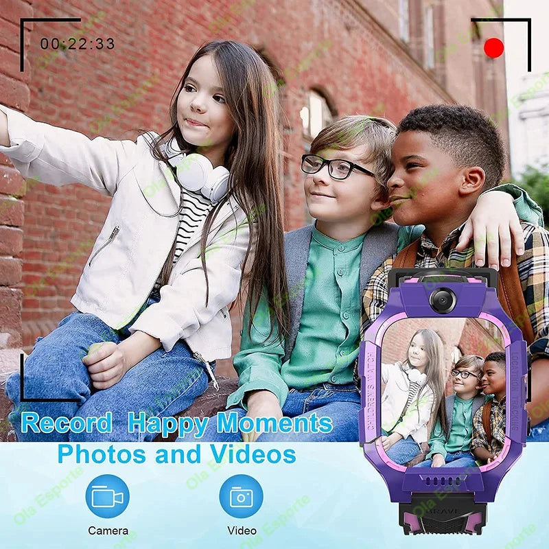 Enfants montre intelligente 2G SOS GPS localisation carte Sim appel montre intelligente caméra montre étanche cadeau pour Ios Android enfants cadeaux 2025
