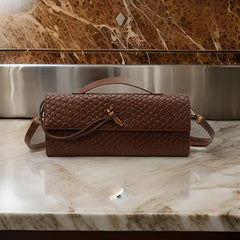 Elegant designer-inspired women's handbag - Luxury branded leather shoulder tote with optional shoulder strap 