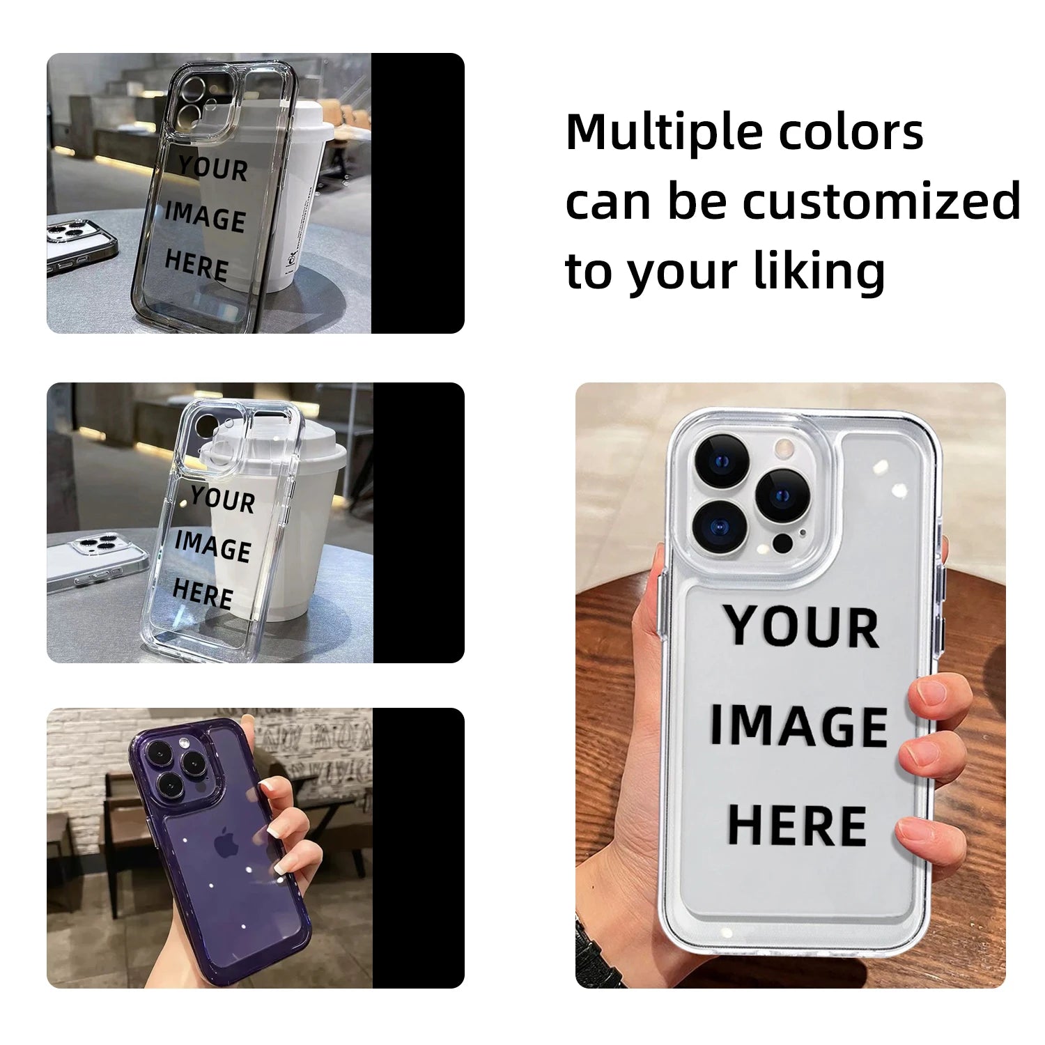 Clear acrylic hard phone case, personalized case for iPhone 16 15 14 13 12 Pro Max Plus, custom design, DIY photo