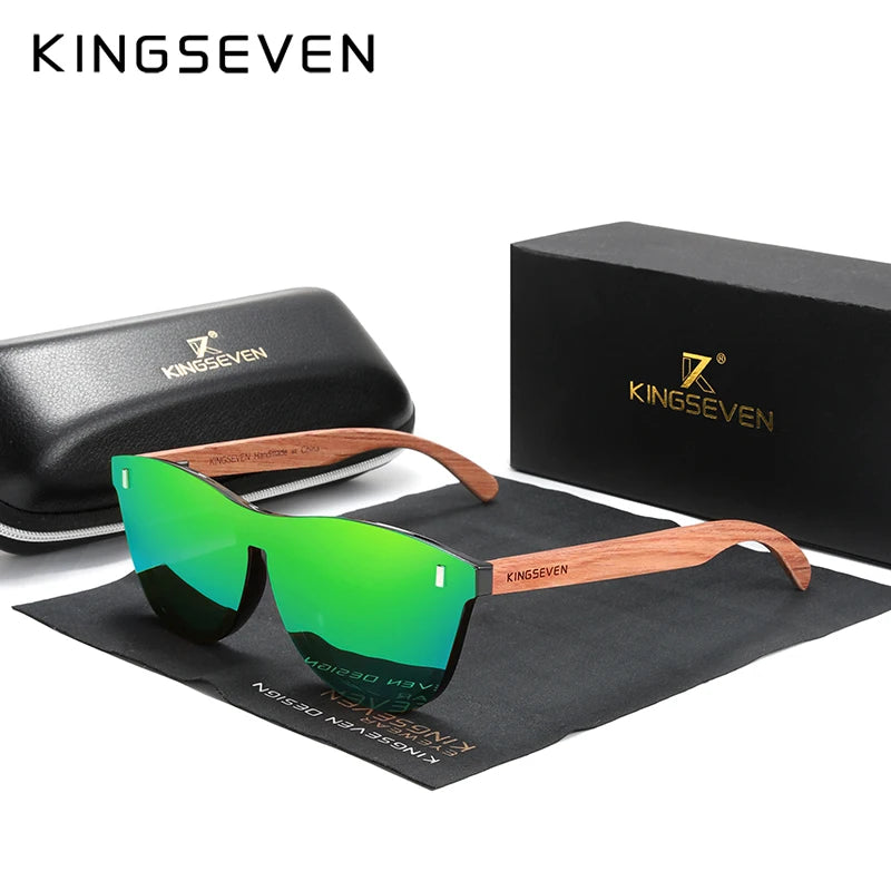 KINGSEVEN hommes lunettes de soleil en bois femmes polarisées rétro lunettes de soleil bois Oculos de sol