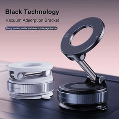 Support de téléphone magnétique pour voiture pliable Design 360 °   Support sous vide réglable pour voiture/bureau/salle de bain/utilisation universelle