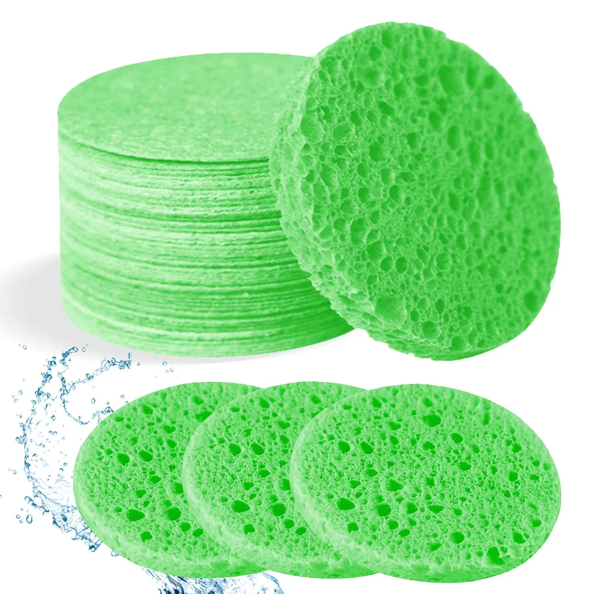 30 éponges cosmétiques naturelles pour Spa, sans alcool, feuilles nettoyantes et exfoliantes pour le visage sans parfum, éponges de beauté