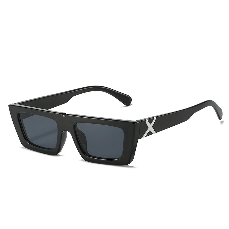 Lunettes de soleil à spoage X, petit cadre carré, temples personnalisés, accessoires streetwear quotidiens pour femmes, protection UV pour hommes, conduite