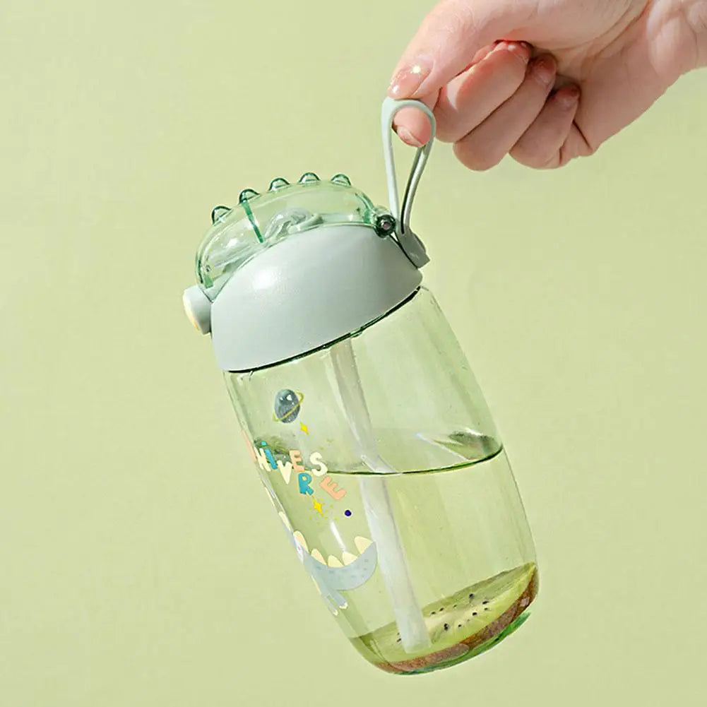 Bouteille d'eau dinosaure pour enfants avec paille en silicone, bouteille d'eau en plastique, tasse d'été pour enfants, 500ml