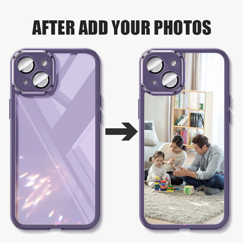 Coque de téléphone personnalisée avec Photo et nom, étui en Silicone TPU souple antichoc pour iPhone 16 15 Pro Max 14 13 12 Pro 11