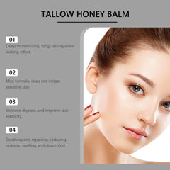 Tallow de boeuf pour la peau Tallow et baume au miel herbe biologique alimenté crème hydratante pour le visage fouettée Lotion pour le corps hydratante en profondeur