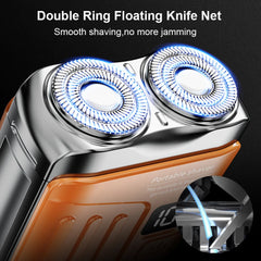 Rasoir électrique hommes tondeuse à barbe utilisation sèche et humide double lames rasoir USB Rechargeable Mini Portable visage barbe rasoir pour voyage à la maison