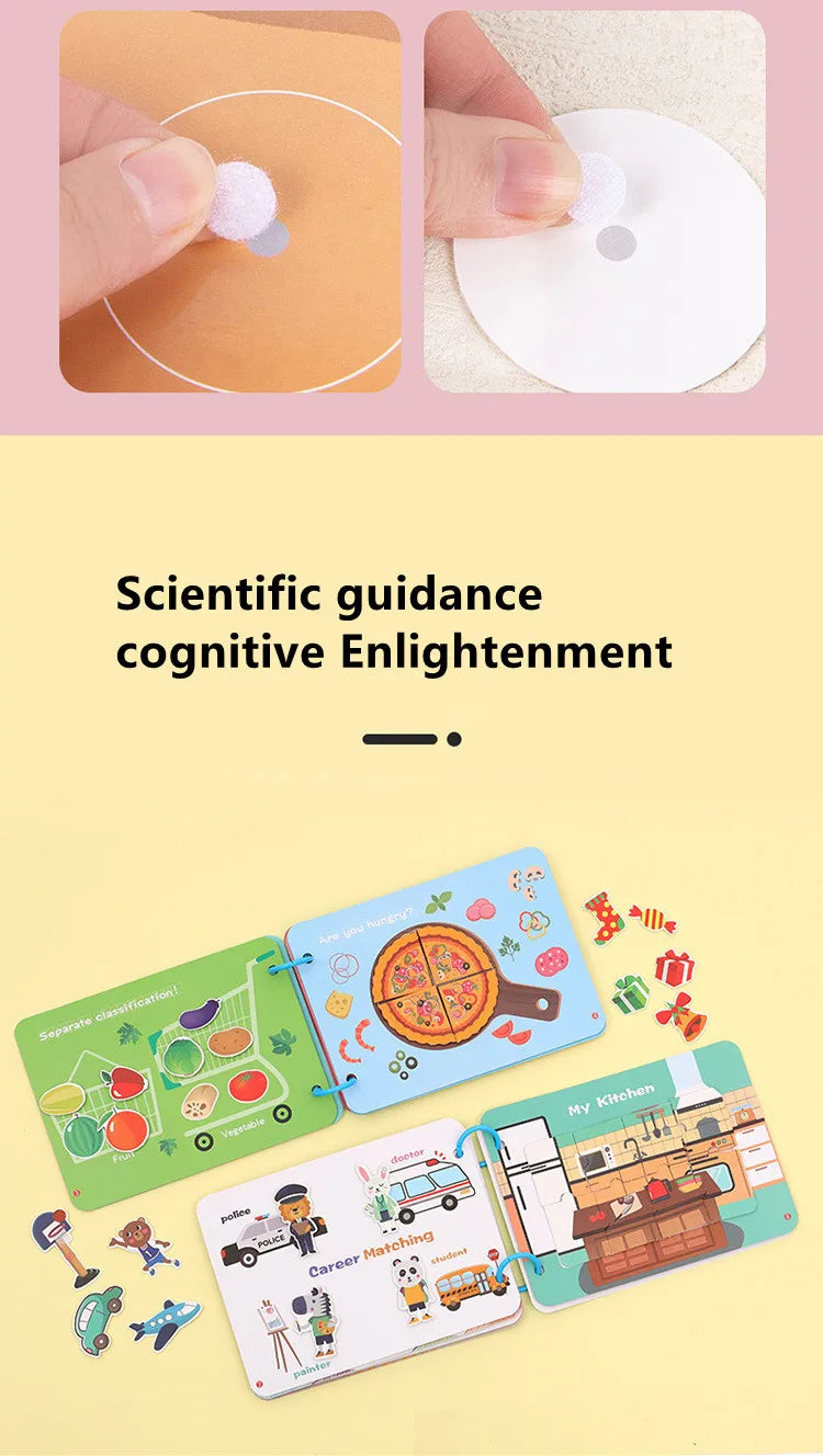 Livre silencieux, jouets d'activité éducative pour enfants, carte occupée à plusieurs reprises, pâte, Puzzle assorti, livres de Cognition, jeu Montessori pour bébé