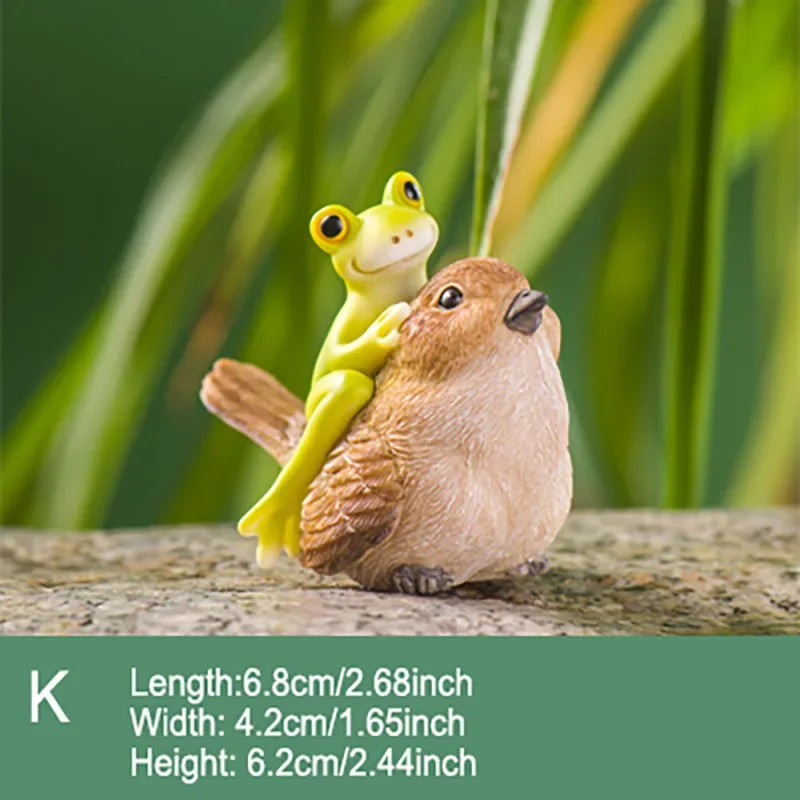 Simulation de fée de grenouille animale, Mini ornement en résine, décoration de jardin, Figurines miniatures, Micro paysage, Terrarium, cadeau artisanal
