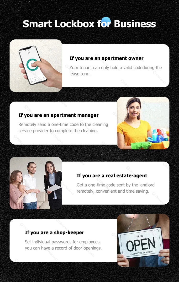 TTlock-Boîte de verrouillage à clé intelligente, sans fil, électronique, application, code numérique, Bluetooth, coffre-fort pour hôte