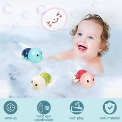 Jouets de bain pour bébé, 3 pièces, tortues de natation mignonnes, jeu d'eau, jouets à remonter pour enfants d'âge préscolaire, jouets de piscine