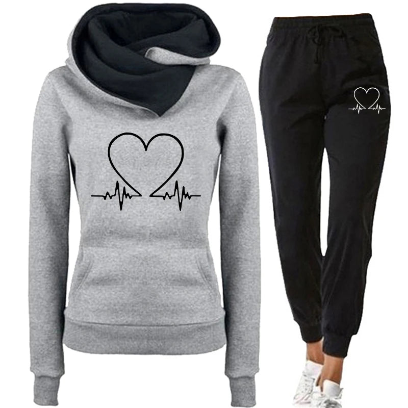 Femme survêtement deux pièces ensemble hiver sweats à capuche chauds + pantalons pulls femme Jogging femme vêtements sport costume tenues