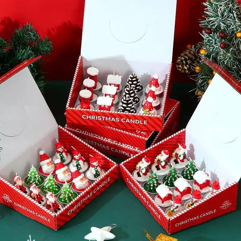 Bougies d'anniversaire sans fumée, 12 pièces, fournitures de décoration de noël, atmosphère, fabrication de bougies de noël, parfums, huile paraffine