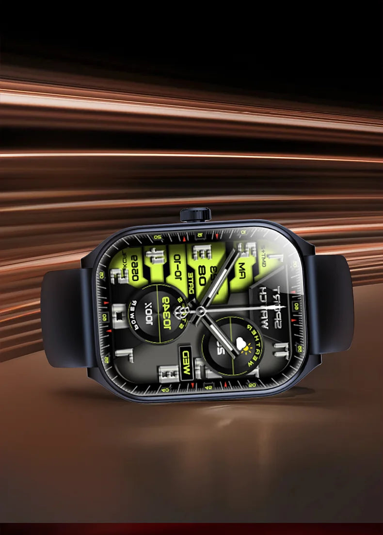 Montre intelligente 2.01 ''AMOLED écran incurvé IP68 étanche Bluetooth 5.3 appel AI Vioce Assistant Fitness Smartwatch pour hommes