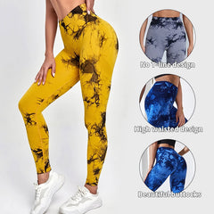 Aught Dye-Leggings de yoga taille haute sans couture pour femmes, pantalons de sport, collants push-up, vêtements de sport, entraînement de fitness, nouveau, 2023
