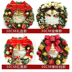 Décorations de noël 45cm, couronne artificielle pour porte suspendue, accessoires de fenêtre, arrière-plan, accessoires d'arbre de noël