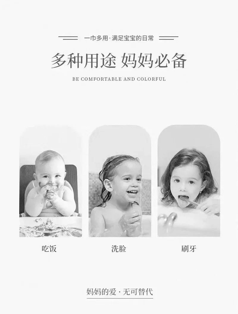 Bavoirs pour bébés pour enfants, serviette de lavage du visage, serviette de salive douce, pour garçons et filles, apprentissage du brossage des dents, pour enfants de 3 à 8 ans