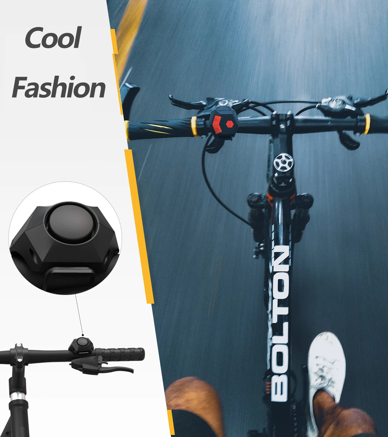 Klaxon électronique de vélo, sonnette Rechargeable par USB pour guidon de vélo, anneau d'alarme de cyclisme, klaxon fort de 120db, cloche antivol pour scooter