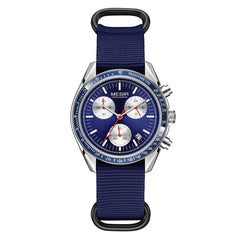 MEGIR montre à Quartz à trois yeux pour hommes bracelet tressé en Nylon étanche sport lumineux avec chronographe montre-bracelet de mode homme