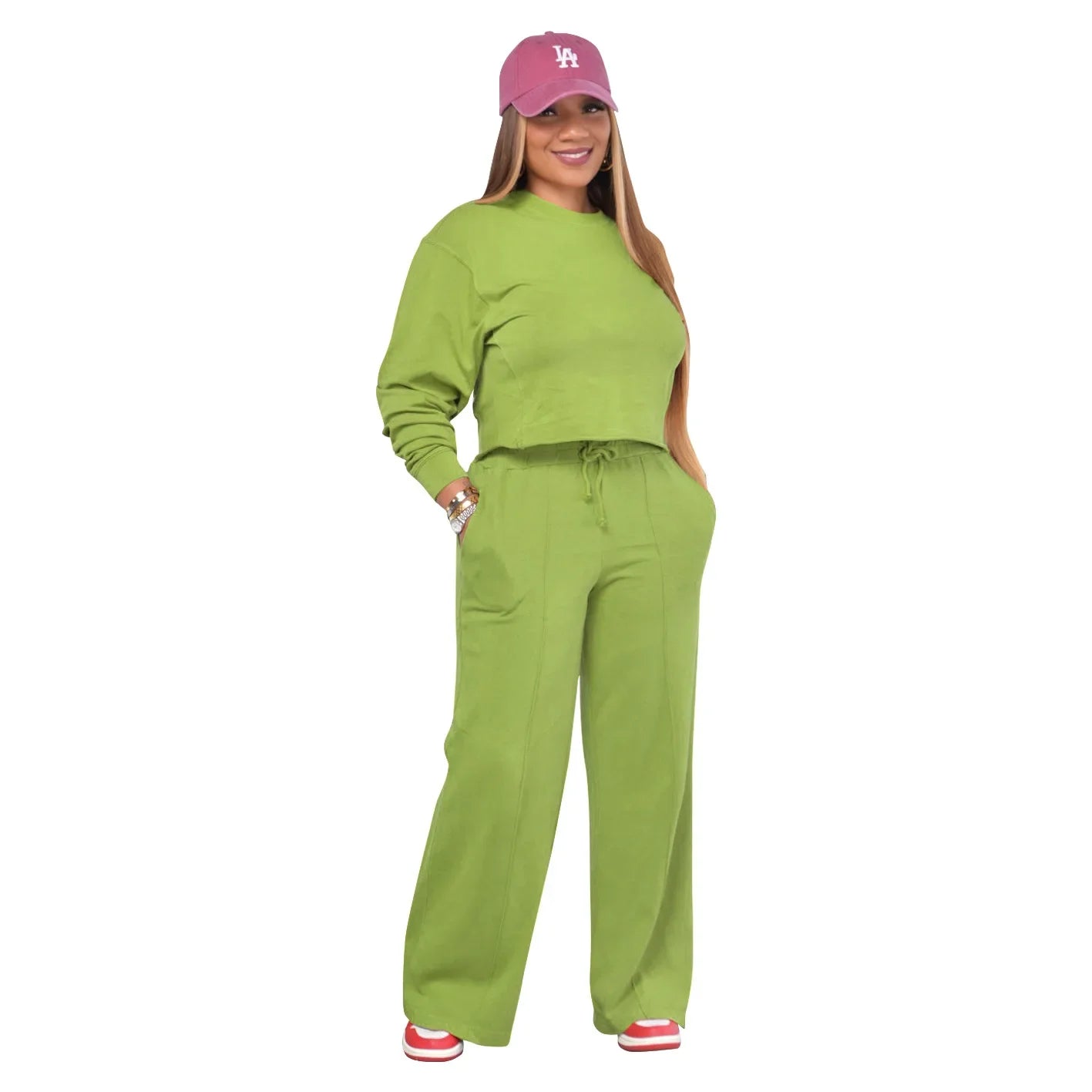 Ensemble de vêtements pour femmes, pull + pantalon, 2 pièces, costumes d'hiver épais et chauds, couleur unie, survêtement décontracté