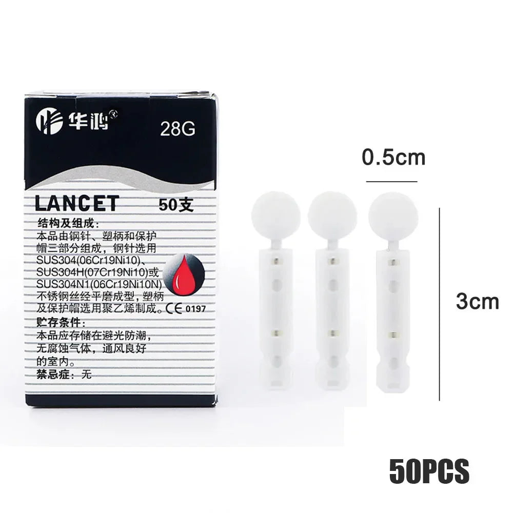 Stylo lancettes stériles, 50 pièces, aiguilles jetables, mesure du sucre dans le sang, stylo de Test, accessoires médicaux pour le Test du diabète