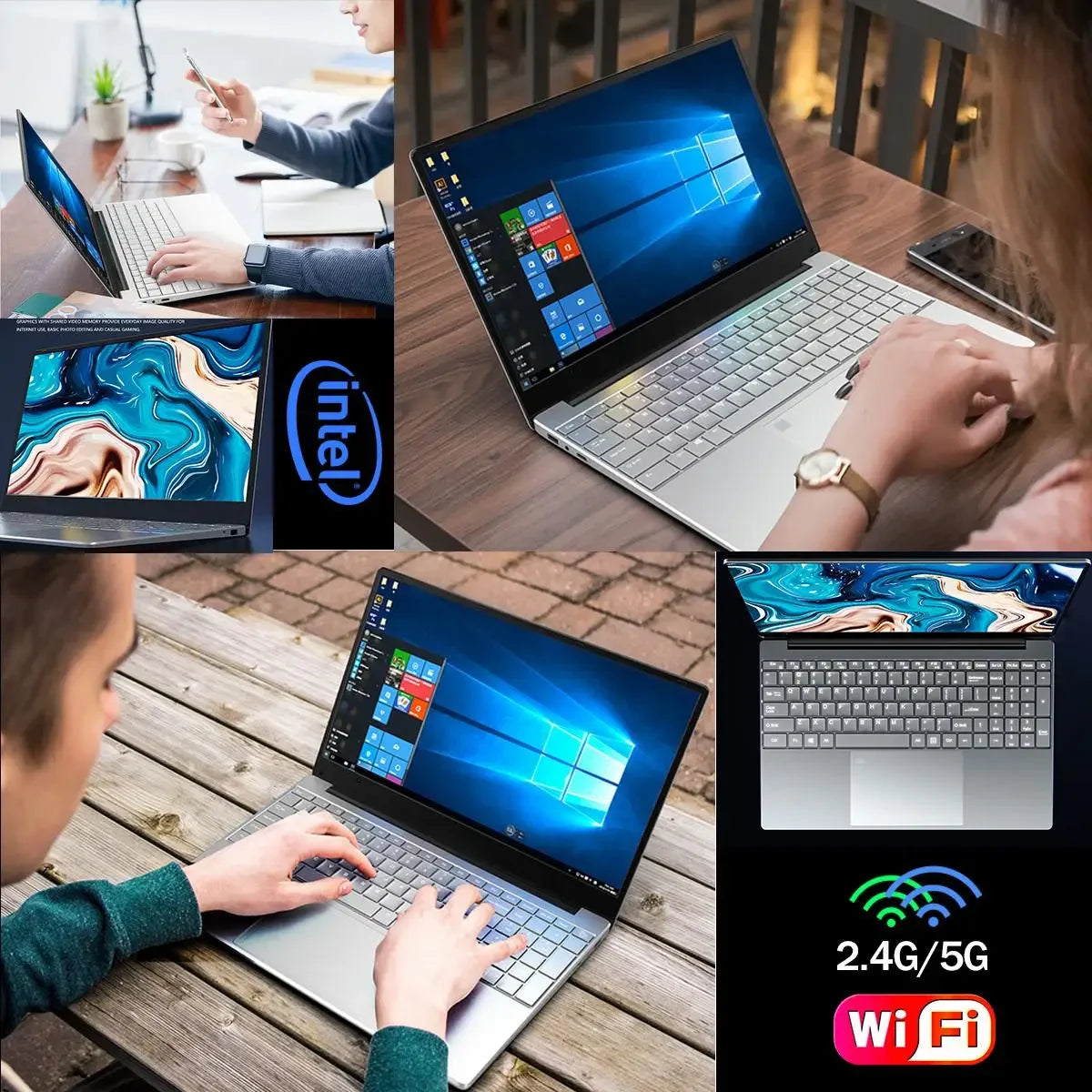 2025 ordinateur Portable 15.6 pouces écran IPS 16GB RAM Intel Celeron 11th N5095 Netbook Windows 10 11 Pro bureau ordinateur Portable