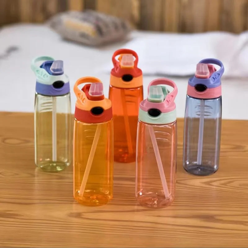 Bouteille d'eau pour enfants de 500ml avec paille sans BPA, tasse d'école saine pour boire des enfants