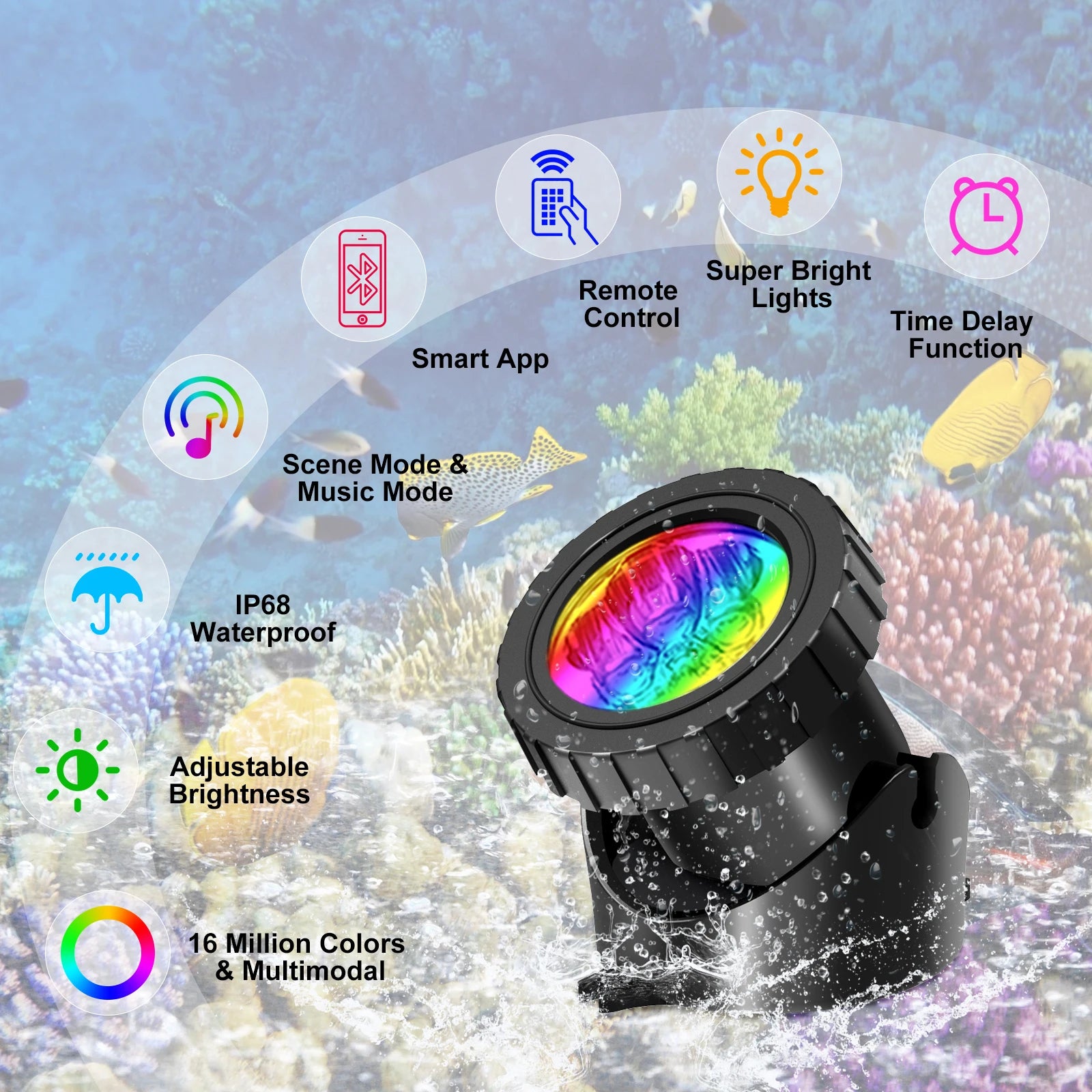 2/3/8/10 LED lumières étanche IP68 fontaine sous-marine étang Spot lumière paysage projecteur pour jardin APP télécommande