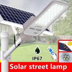 250W LED lumière solaire jardin extérieur étanche lampadaire solaire crépuscule à l'aube avec télécommande IP65 applique murale solaire