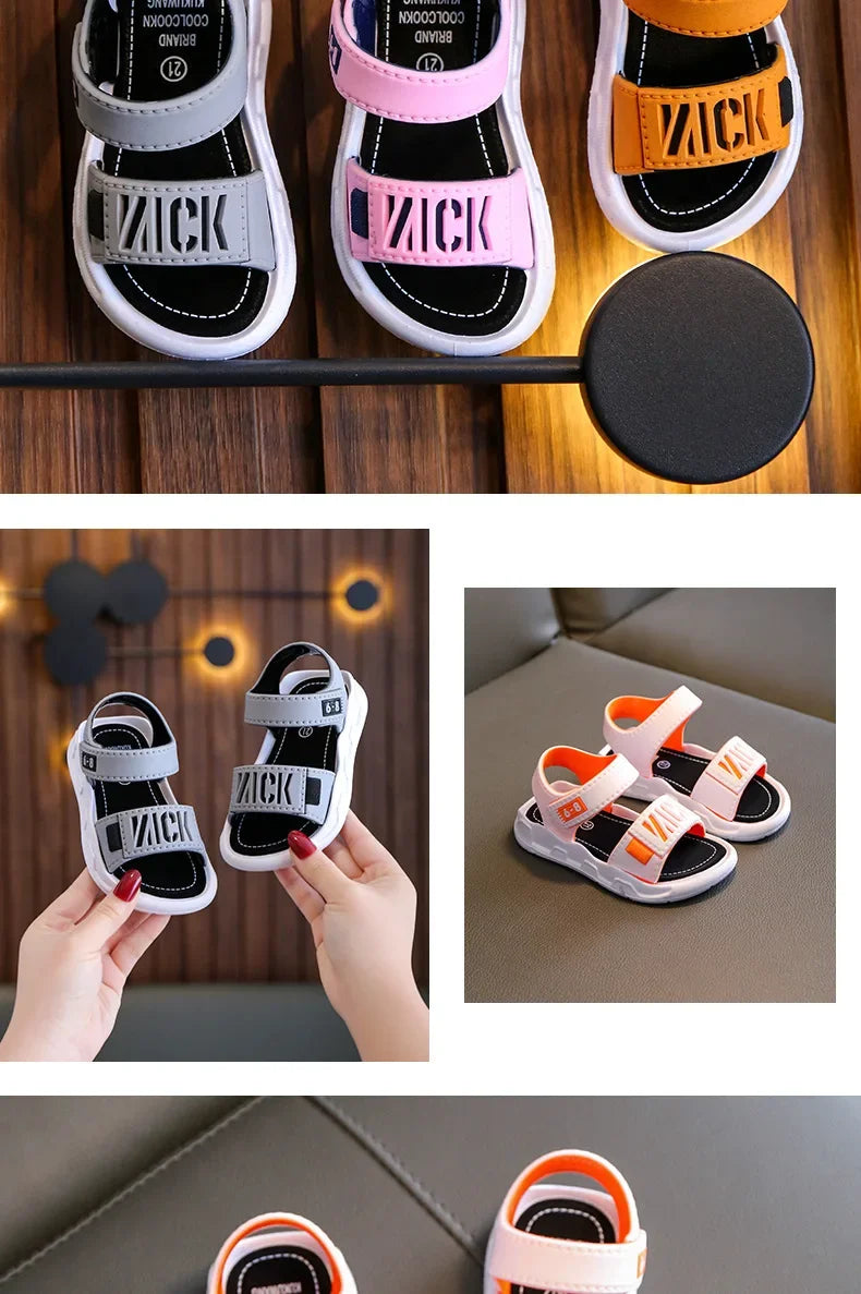 Sandales pour enfants étudiants chaussures antidérapantes simples généreux garçons filles sandales porter et hors facile fond souple enfants chaussures décontractées