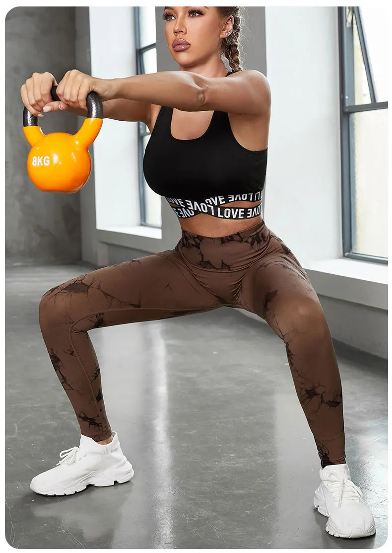 Aught Dye-Leggings de yoga taille haute sans couture pour femmes, pantalons de sport, collants push-up, vêtements de sport, entraînement de fitness, nouveau, 2023