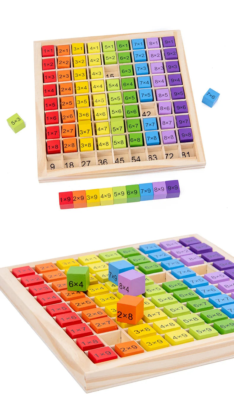 Jouets éducatifs en bois Montessori pour enfants, jouets pour bébés, Table de Multiplication 99, mathématiques préscolaires, arithmétique, outils pédagogiques, cadeau