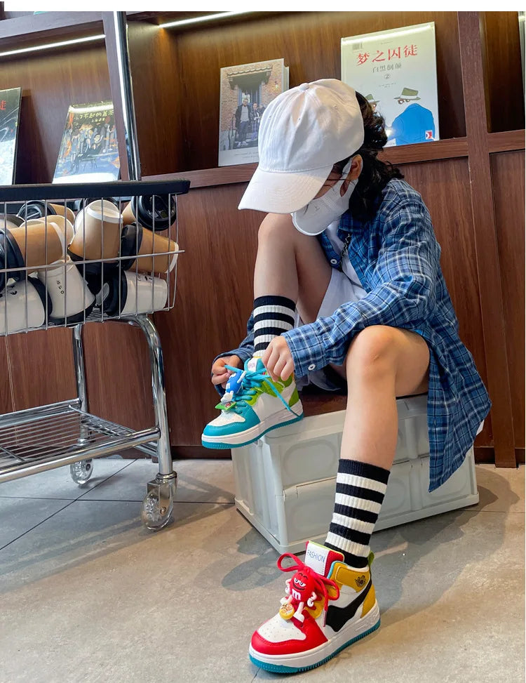 Nouveaux enfants chaussures décontractées quatre saisons enfants unique Sneaker canards mandarins basket-ball chaussures de sport garçons filles Sneaker conseil chaussures
