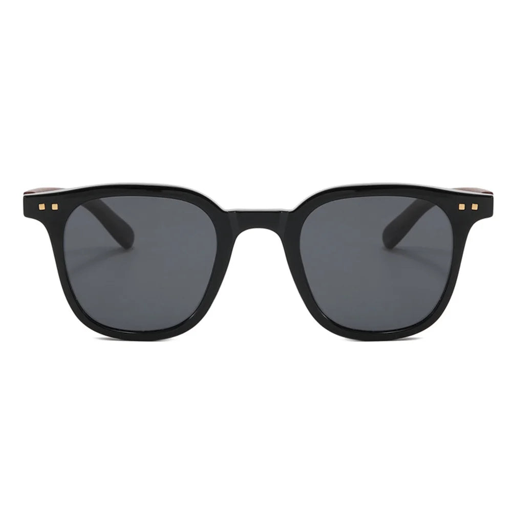 Lunettes de soleil classiques avec branches à motif de grain de bois, petit cadre carré pour hommes, lunettes de soleil de haute qualité pour femmes, lunettes de pêche avec protection UV400.