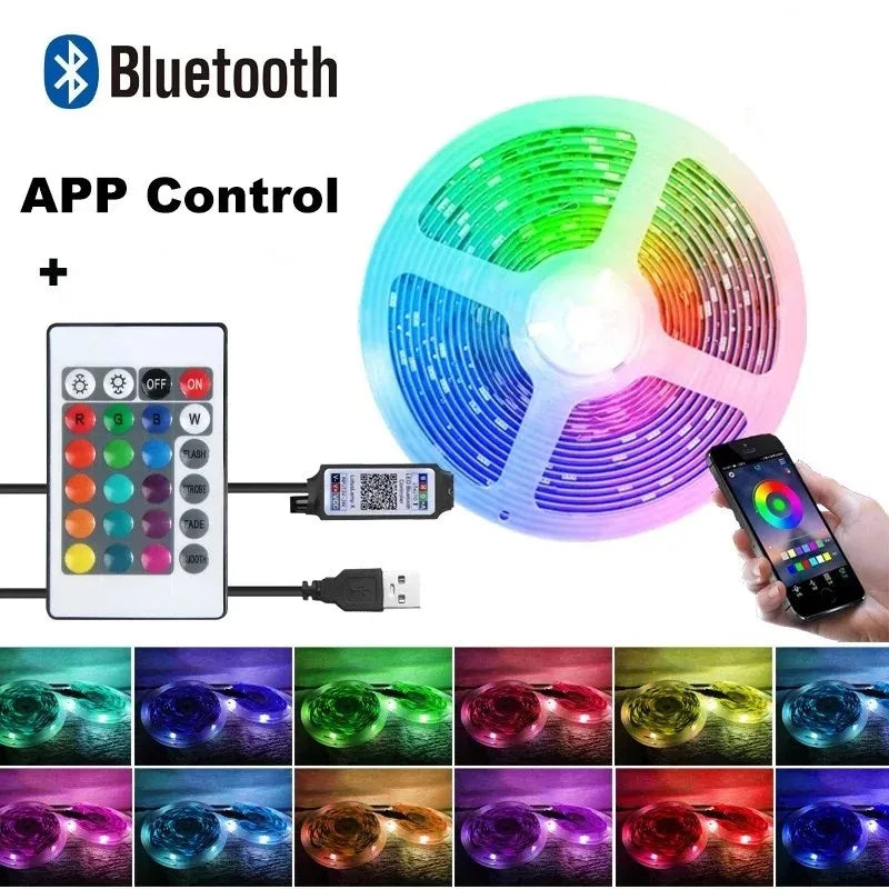 Bande lumineuse Led USB RGB, 5m, 10m, 20m, 30m, avec contrôle par application, ruban Flexible, pour la décoration de la pièce de la maison