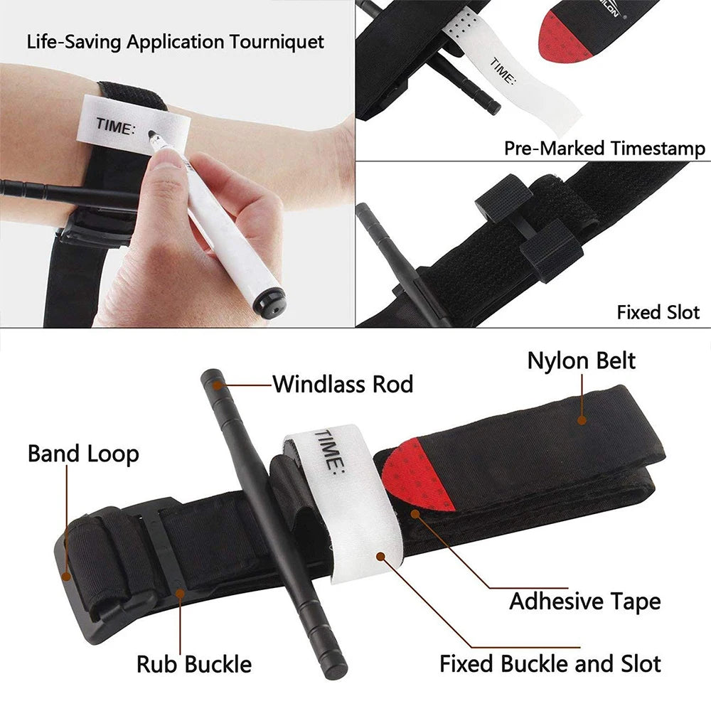 Trousse de premiers secours professionnelle, garrot de sauvetage médical, pochette EDC, outil de survie Molle pour Camping en plein air randonnée d'urgence