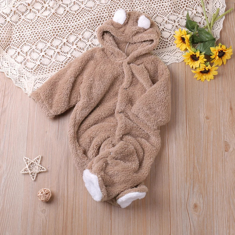 Humor ours automne dessin animé Style hiver à manches longues bébé garçons filles barboteuses enfant en bas âge enfants combishort combinaisons bébé vêtements