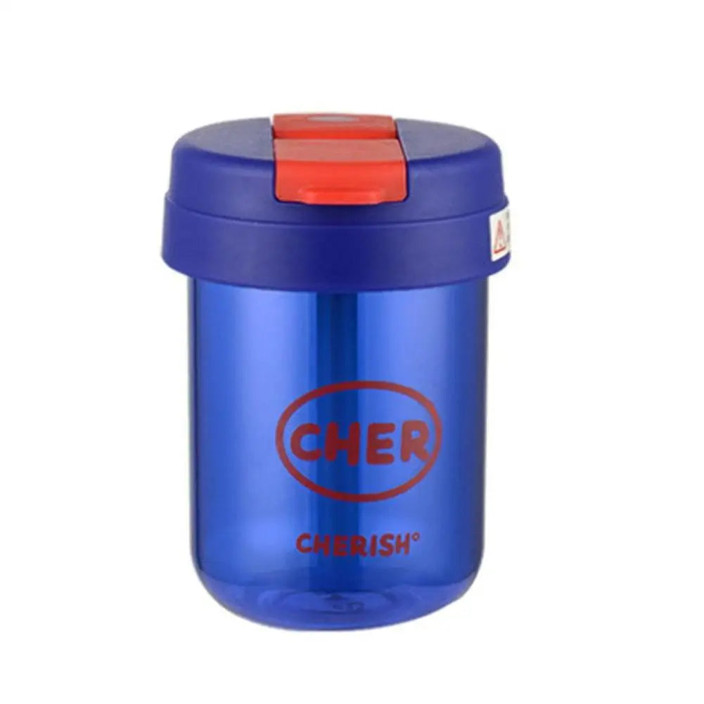 Mini Bouteille d'Eau avec Paille Anti-Chute pour Enfant Fille, 300ml, Mignon, Portable, pour dehors en Plein Air, Lait, Café, Frite, Thé