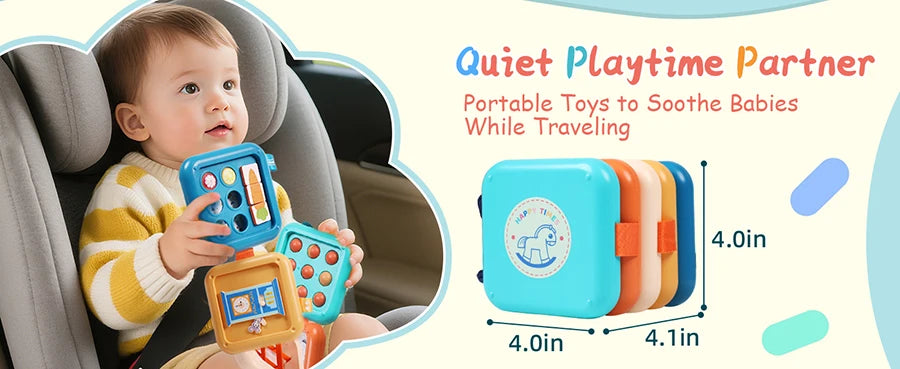 Planche occupée pour tout-petits, jouets sensoriels Montessori pour bébés, motricité Fine, avion de voyage, Cube d'activité, jouets cadeau pour garçons et filles